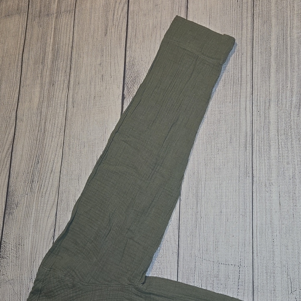 Caslon Gauze Funnel Neck Cotton Blend Long Sleeve Top Green Size L NWOT - Picture 8 of 11